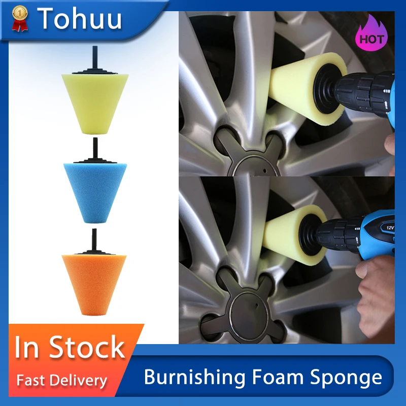 Burnishing Foam Sponge Polishing Pad Car Polisher Tyres Wheel Wheel Hub Tool Polishing Machine Cone-shape Hubs Disk