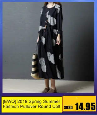 [EWQ] 2019 осенне-зимнее модное клетчатое однобортное повседневное длинное пальто с длинными рукавами и круглым воротником AC603