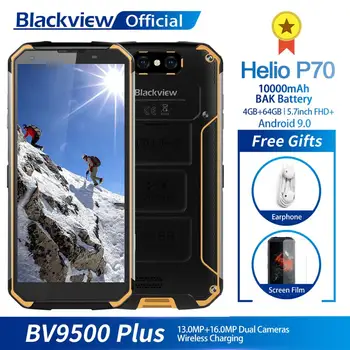 Перейти на Алиэкспресс и купить Blackview BV9500 Plus Helio P70 восьмиядерный смартфон 10000 мАч IP68 Водонепроницаемый 5,7 дюймов FHD 4 Гб + 64 ГБ Android 9,0 мобильный телефон