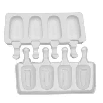 

4 Cell Silicone Frozen Ice Cream Mold Juice Popsicle Maker Children Pop Mould Lolly Tray Silicone Molds Cake decorating Baking