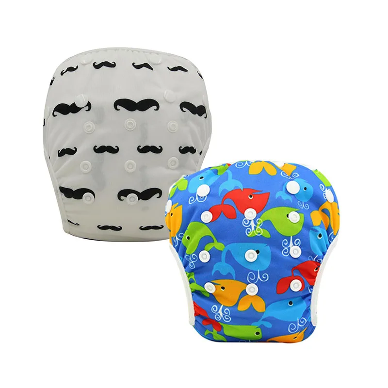 3840 Ohbabyka/Новые подгузники для купания, 2 шт., многоразовые моющиеся подгузники, регулируемый размер для детей 0-3 лет, детские подгузники для купания, детские подарки - Цвет: 3840