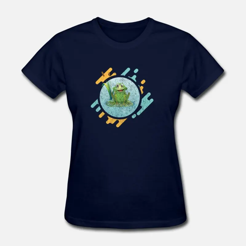 Women-Navy Blue Персонализированные лягушка футболка для мужчин хлопок Круглый вырез Солнечный свет Мужская s футболка большого размера 3xl 4xl 5xl одежда хип-хоп Топ - Цвет: Women-Navy Blue