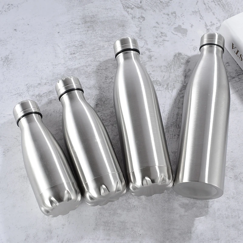 1000ml Sports Stainless Steel Water Bottle - Single Wall Insulated Vacuum Flask for Hot/Cold Water & Cola - Ideal for Kids and School Use image 3