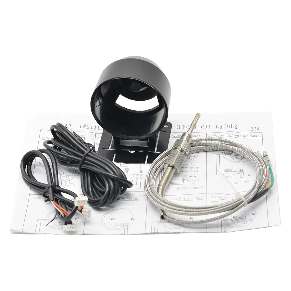 Dragon 60mm Self-Test Function Stepper Motor Auto Car Ext Temp Meter Exhaust Gas Temperature Gauge