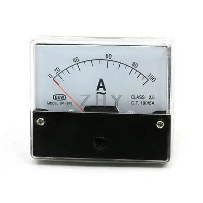 

AC 100A Square Analog Panel Thread Mount Ammeter Gauge BP-670