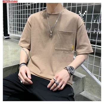 

Dropshipping Men Summer Loose 3XL Tshirts Mens Fashion Causal Tees Harajuku Tshirt Male New Korean Cotton T-shirts 2020 Tops