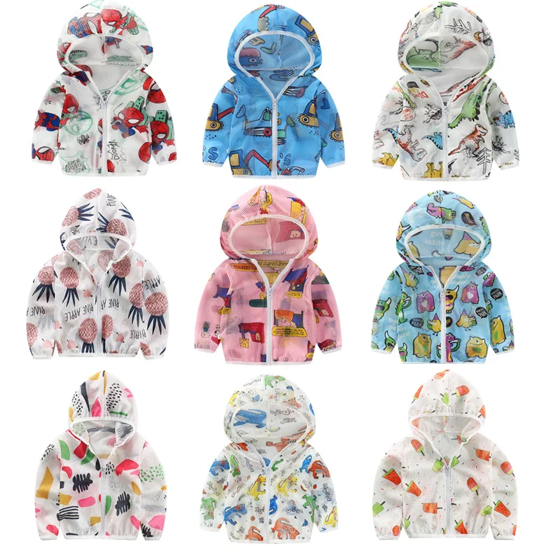 hooded safari print overcoat 9-12 months Kids Boy Girl Summer Sunscreen Jacket 