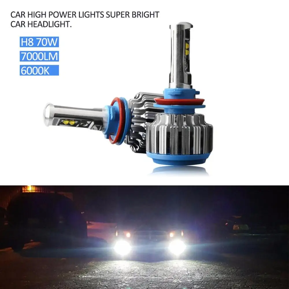 H1/H3/H7/H8/H9/H11/9005/HB3/9006/HB4/880/881/H27/9012/HIR2/H4 автомобиля высокого Мощность светильник автомобилей головной светильник Автомобильная ступица переднего лампа 7000lm 6000K