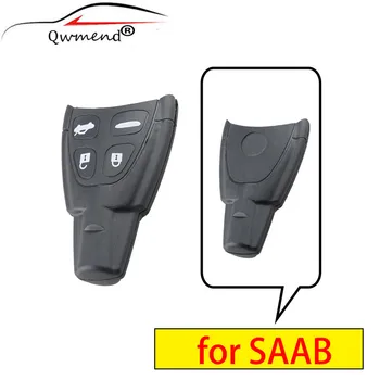 

QWMEND 4 Buttons Car Remote Key Fob Case for SAAB 9-3 93 9.3 9-5 95 9.5 2003-2011 Keyless Entry Smart Car Key Shell