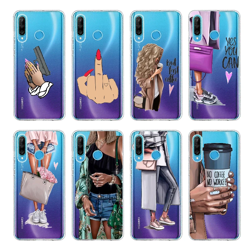 Уютные кофейные модные сумки для девушек Huawei Honor Mate 10 20 Nova P20 P30 P40 P Smart Мягкий ТПУ