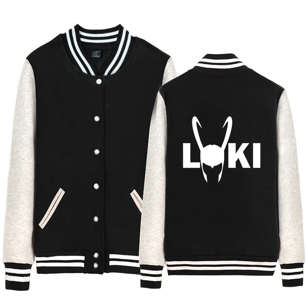 

Thor Helmet Loki Helmet Lokis Army Man jacket Boy Coat Single breasted Baseball Fleece Autumn Winter Couple Clothes ZIIART