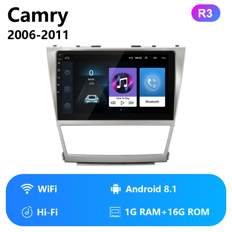 R3 2G+ 32G DSP RDS автомобильный Радио Мультимедиа Видео плеер навигация gps 2 din для Toyota Camry 7 50 2006-2010 головное устройство автостерео - Цвет: R3