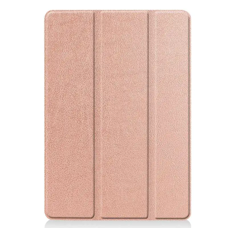 Rose Gold 10,2 дюймов чехол для планшета для IPad 7th Gen 10," сплошной цвет ПУ кожа Folio Tri-Fold Fundas защитный чехол для IPad 7 - Цвет: Rose Gold