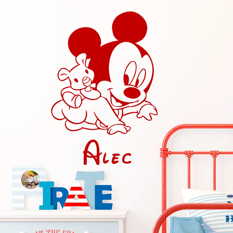Cartoon Disney Mickey Mouse Vinyl Wall Stickers For Home Decor Living Room Nursery Kids Room Decoration Mural Wall Art Decals
