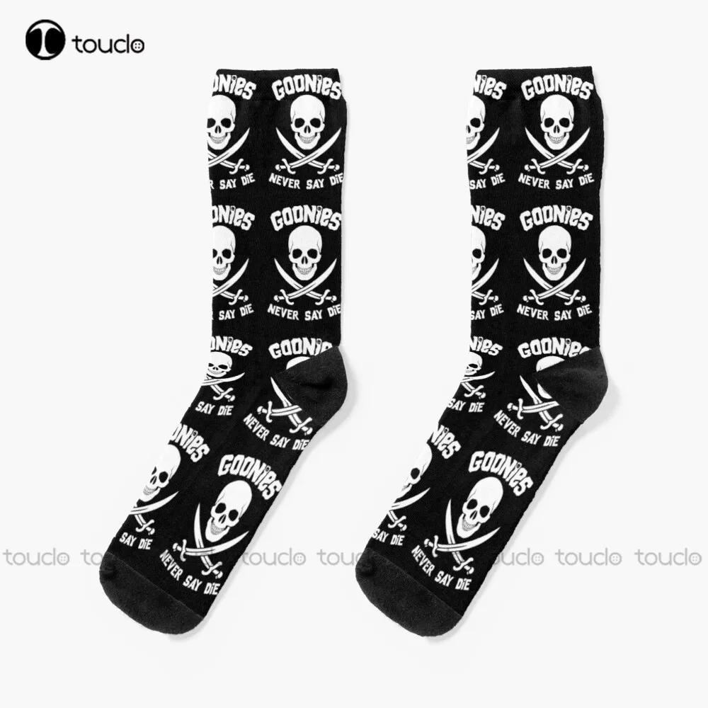 

Goonies Never Say Die Socks Black Mens Socks Christmas Gift Custom Unisex Adult Teen Youth Socks Women Men 360° Digital Print