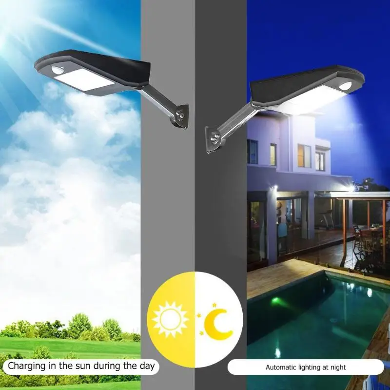 Регулируемый SMD2835 46LED солнечный светильник Открытый Сад Двор ночной Светильник ing лампа 4 вида светильник ing режим работы регулировка