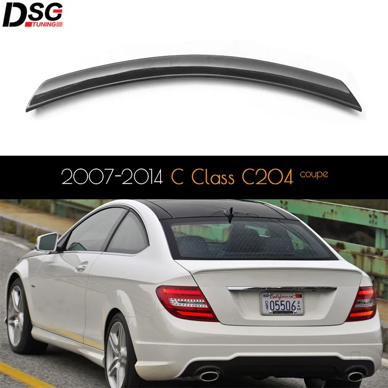 Спойлер из углеродного волокна для заднего багажника C Class W204 Coupe с двумя дверцами