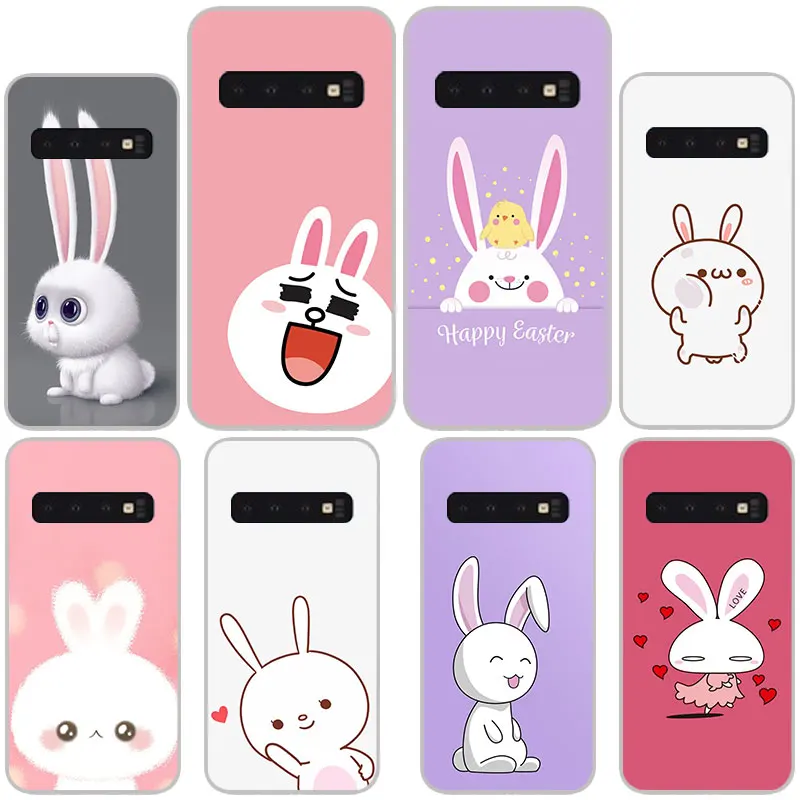 rabbit cartoon Matte Silicone Cases For Samsung Galaxy S8 S9 S10 Plus S10e S6 S7 Edge lite Soft TPU phone back cover |