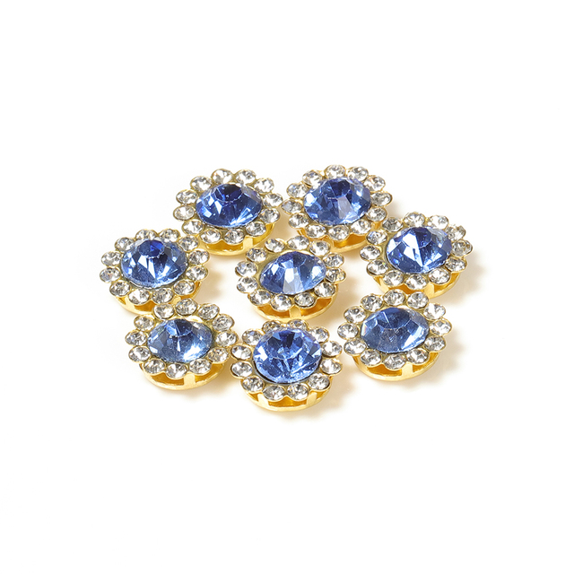 Glass Rhinestones Beads Czech Crystal Stones Gold Base Cabochon Sew on Beads for Bows DIY Jewelry Making Hair Accessories