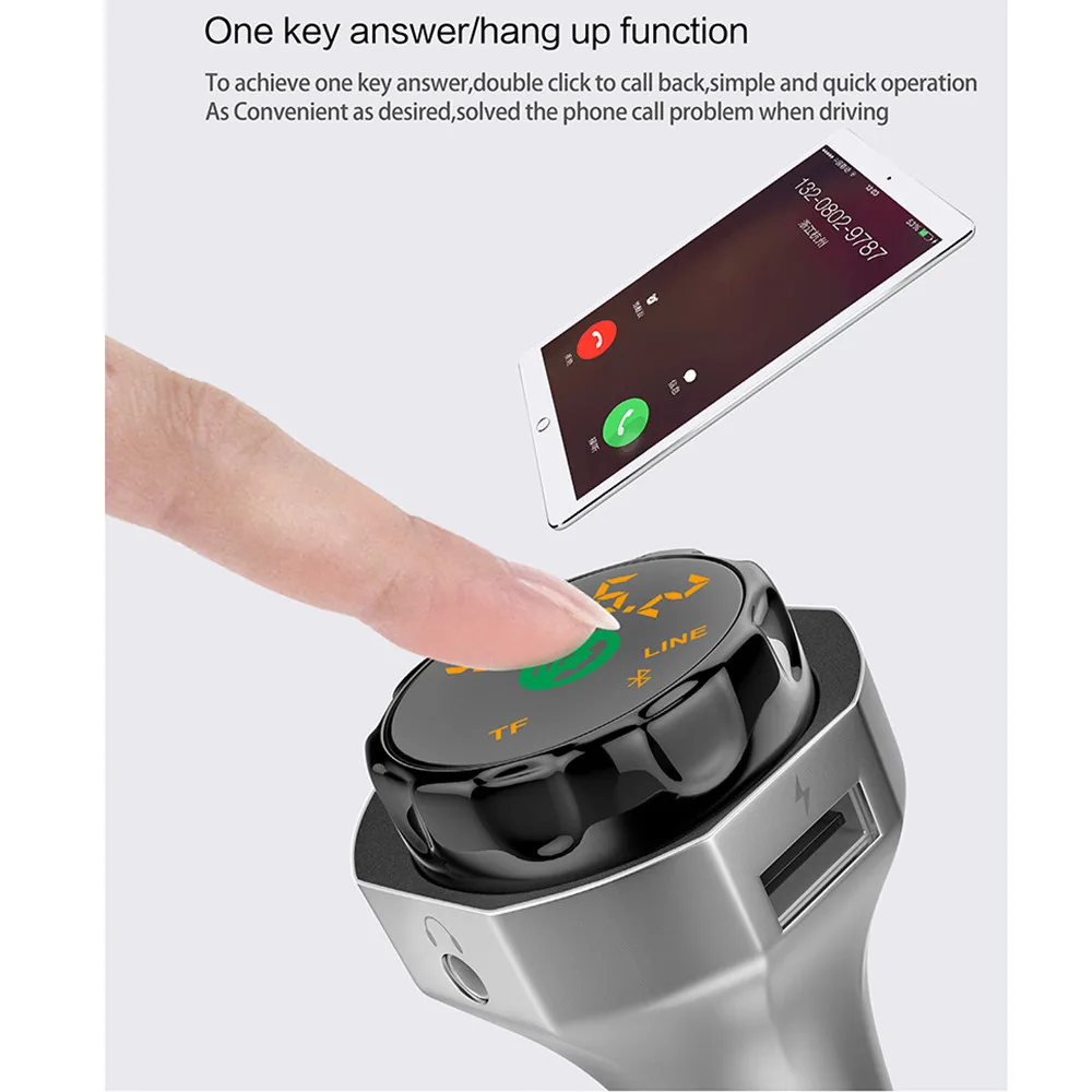 MP3 плеер изысканное мастерство Hands-Free автомобильный комплект fm-передатчик Bluetooth USB MP3 для смартфона F815