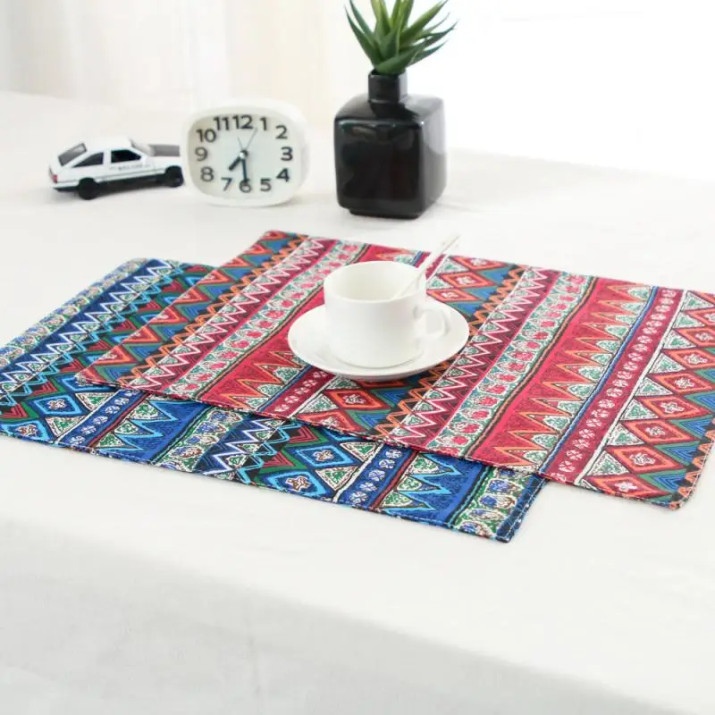 

4pcs Breakfast Placemats Anti-scalding Cotton Fabric Linen Napkins For Kitchen Table Table Mat New Napkins Decorated Servetten