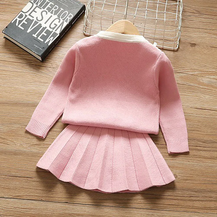 

Girls Princess Dress Knitted Cardigan Two-piece Suit Kids Clothes Baby Girl Clothes Toddler Girl Fall Clothes 2022 Clothing Set
