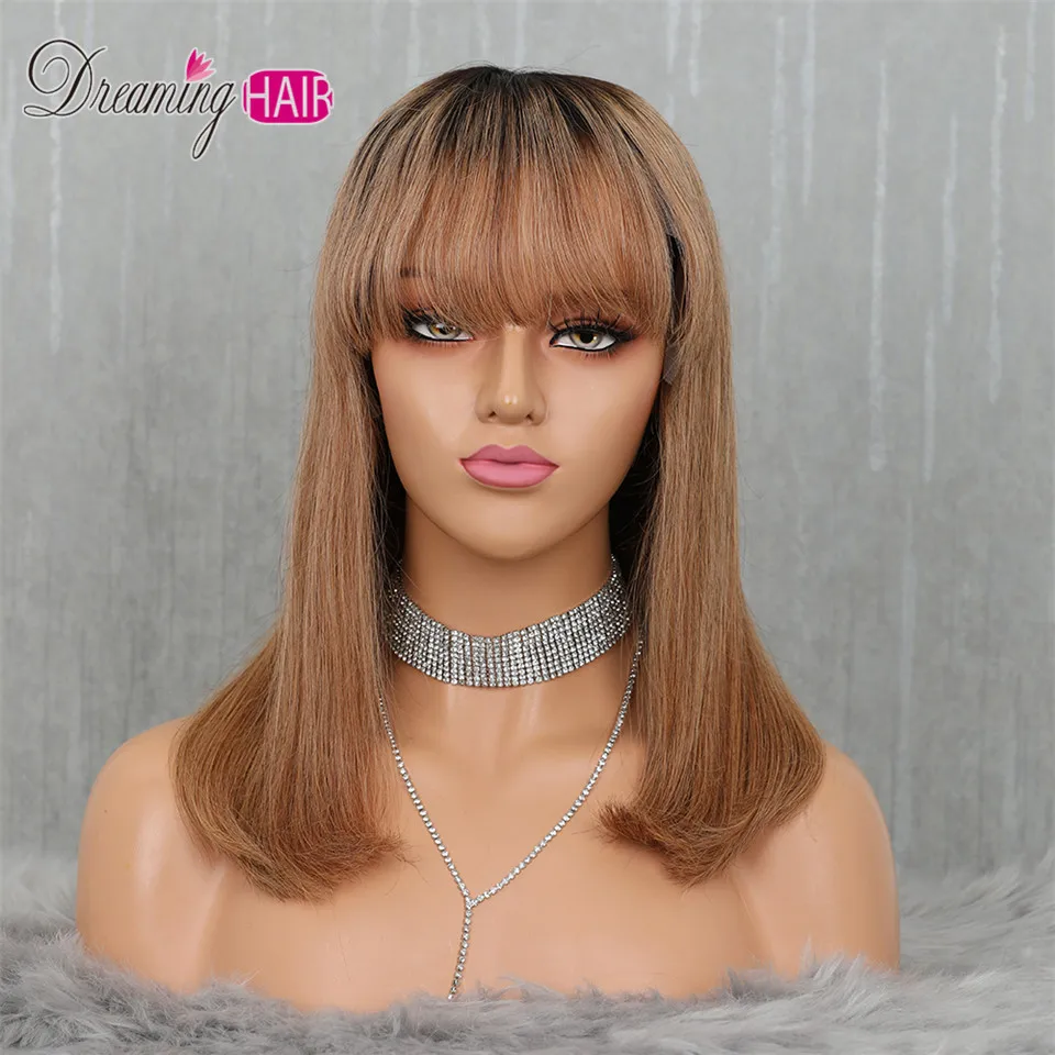 1B 30 13X4 короткий парик из натуральных волос на шнуровке бразильские волосы remy боб парик с челкой предварительно сорвал парик для черных женщин