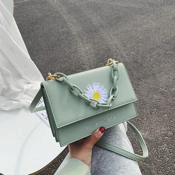 

Classic Texture Fashion Flower Daisy Women Handbag Portable Creative Design Chic Nylon Small Underarm Shoulder Tote Bags