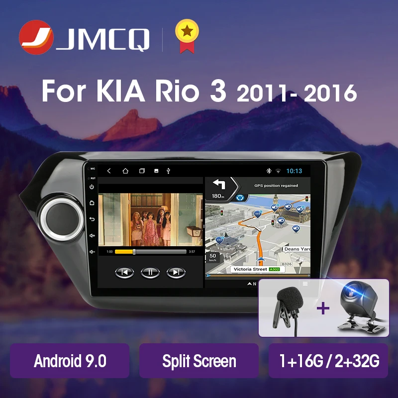 Автомагнитола JMCQ T3L мультимедийный видеоплеер с GPS навигацией Android 9 0 DSP 2din для KIA RIO