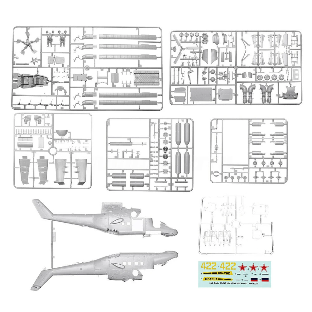 Mi-24P задние-F пластиковые образовательные подарки на день рождения 1:48 весы мини домашний симулятор детские игрушки DIY статический самолет модель вертолета