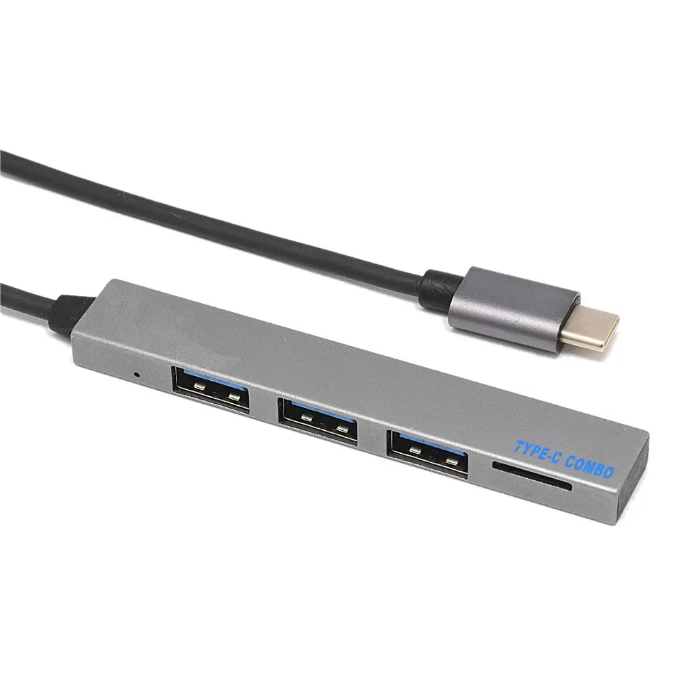 4 в 1 usb-хаб тип-c USB-C TF слот адаптер с 3 USB 3,1 порт для Macbook Pro - Цвет: Gray