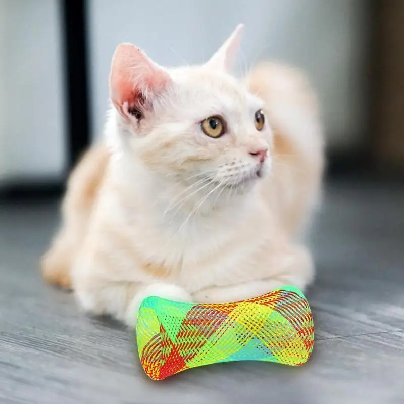 12 шт., игрушка для кошек на весну, эластичная спираль, разноцветный котенок, товары для питомцев, товары для кошек, игрушки для кошек