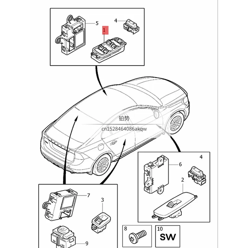 Переключатель Стеклоподъемника для двери автомобиля 2009-vol vos 80 xcv60 2,0 ts v60 Кнопка контроллера замка двери заднего зеркала левого и правого adjus