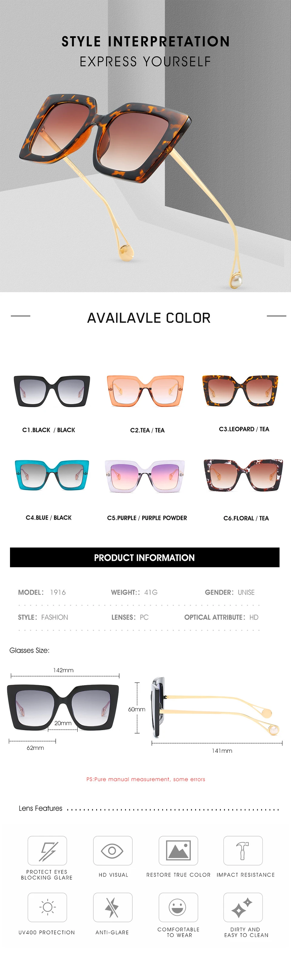 New Square Sunglasses Women Luxury Brand Designer Sun Glasses Vintage Shades For Woman Sunglass Ladies Flowers Sunglases