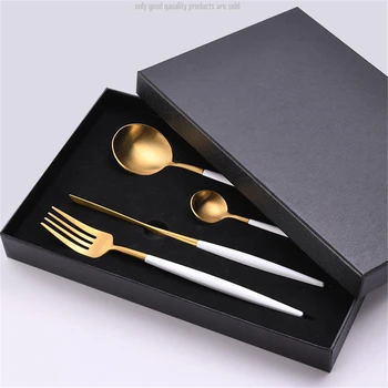 

1set 304 Stainless Steel Spoon Knife Fork Tableware Kit Home Gifts Western Steak Pasta Coffee High Grade Saft Sharp Long Handle