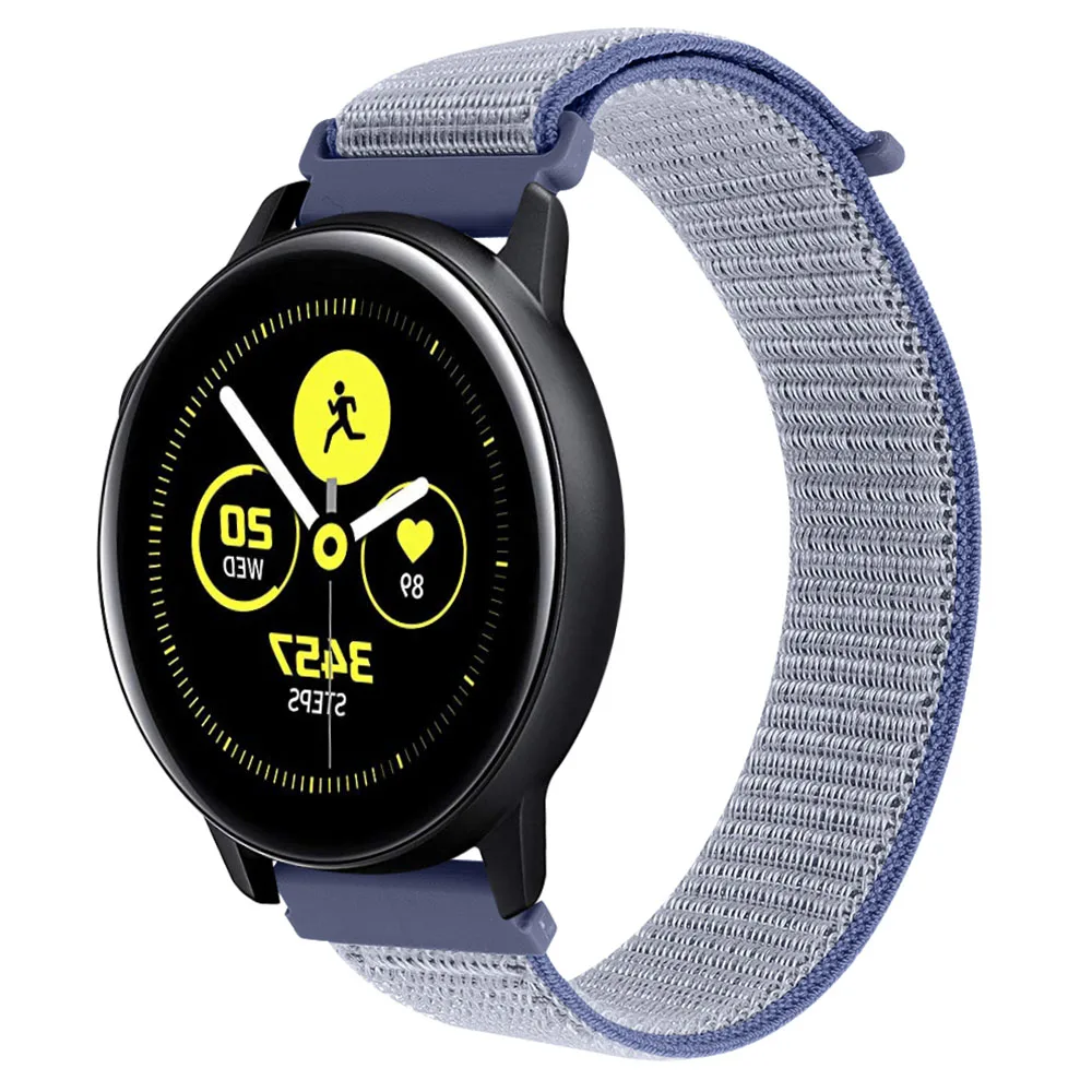 Midnight blue Gear sport s2 s4 ремешок для samsung galaxy watch active 42 мм ремешок для часов 20 ММ Спортивный тканый нейлоновый холщовый ремешок для часов amazfit ремешок Bip - Цвет ремешка: Midnight blue