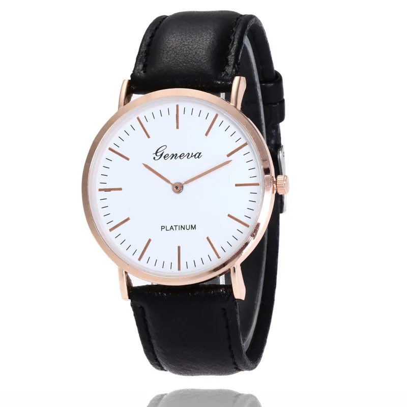 

Foreign Trade Hot Selling Geneva Ultra-Thin Men Belt Watch Casual Students Couples Quartz Watch