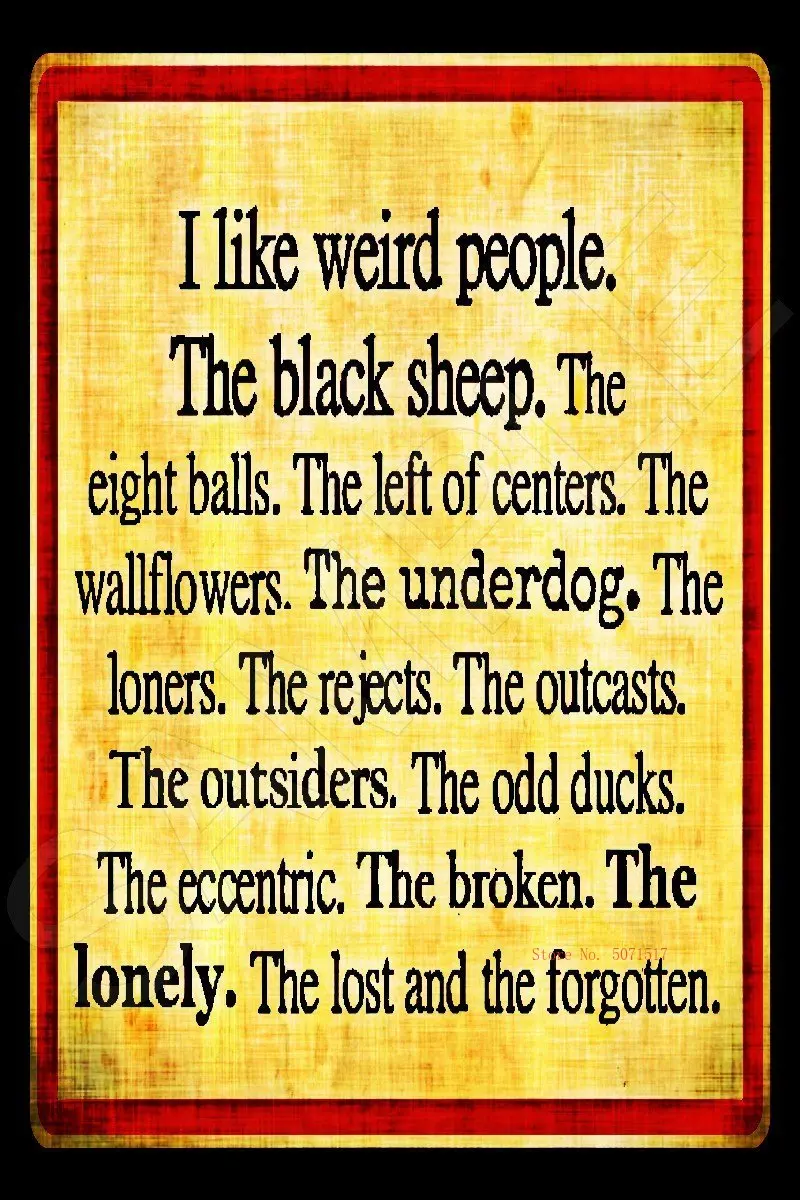 

Wierd Funny Bar Sign 8 x12 Inches Metal Tin Sign Rectangle Plaque