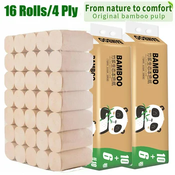 

16 Rolls Toilet Paper 4 Ply Thicken Tissue Soft Household Skin-Friendly for Bathroom Home NSV775