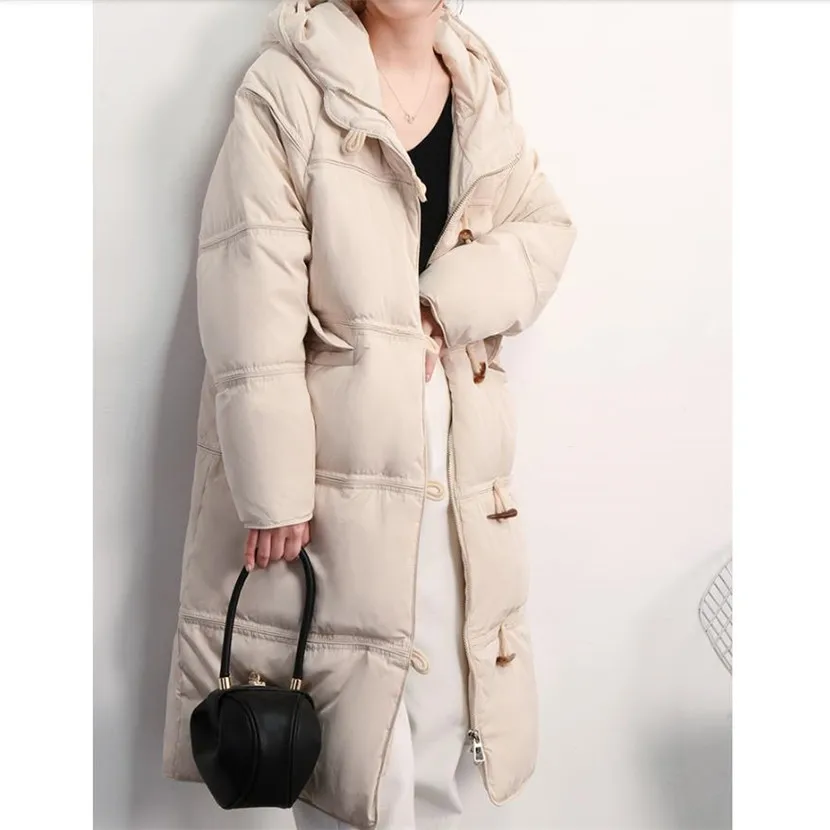 Женский пуховик средней длины модная свободная Студенческая куртка в Корейском