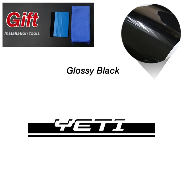 Racing Sport Car Styling Hood Engine Cover Decal Body Graphics Vinyl Side Stripes Skirt Sticker for Skoda Yeti Tuning Accessorie Hood-Glossy Black