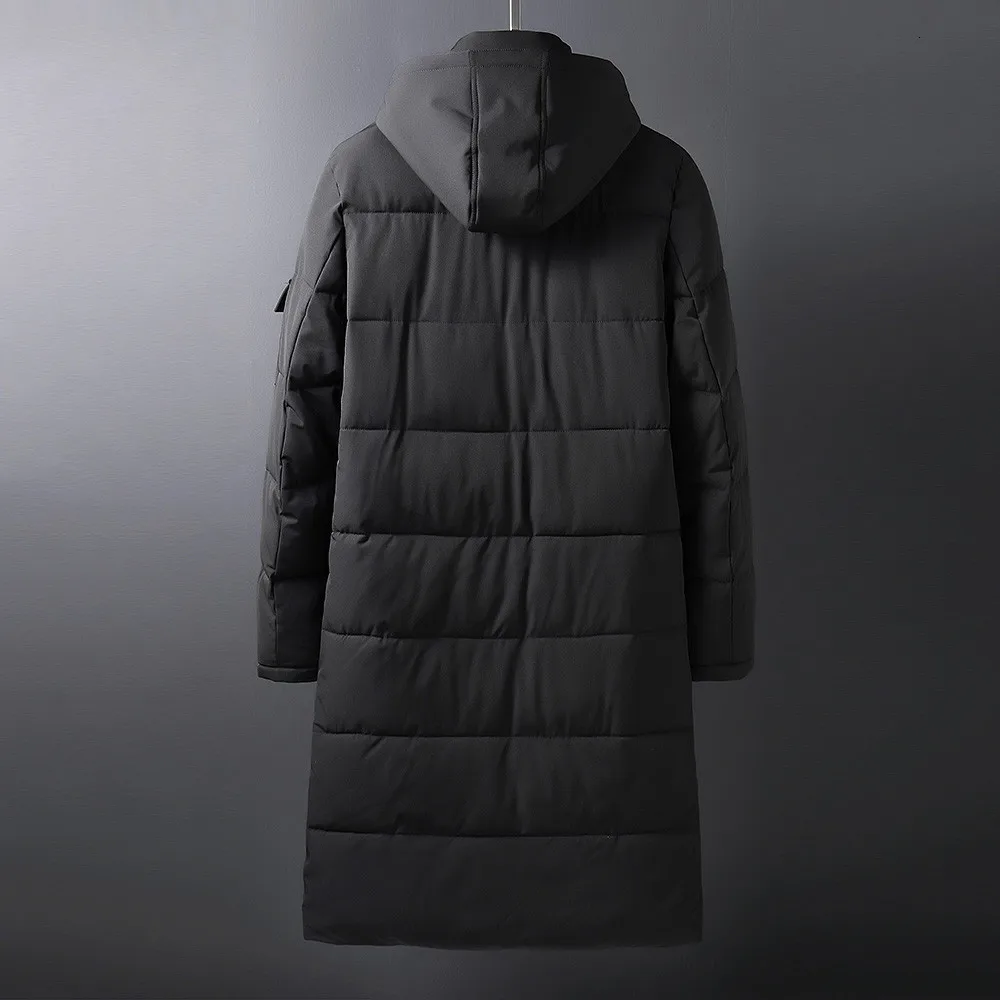 Плюс 10XL 8XL 6XL 5X однотонная Зимняя Мужская парка Повседневная X-long Куртка Верхняя одежда утолщенная теплая верхняя одежда с капюшоном пальто ветрозащитное черное серое