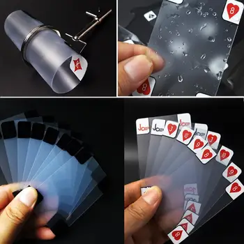 

New Creative Transparent Waterproof PVC Poker Playing Cards Plastic Crystal Waterproof Wareable Ware Resistant 5.7*8.8 Cm