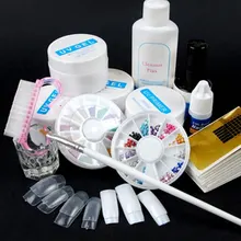 Ro УФ гель розовый прозрачный белый топ покрытие ногтей Блеск Файл буфера моющее средство Плюс форма Кисть ручка дизайн ногтей набор инструментов