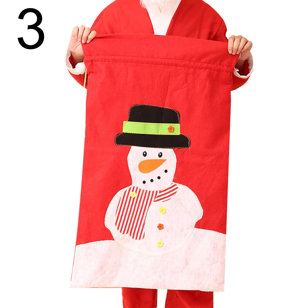 Big Christmas Santa Snowman Elk Print Candy Sweet Gift Storage Bag Container Christmas decoration Gift Bag