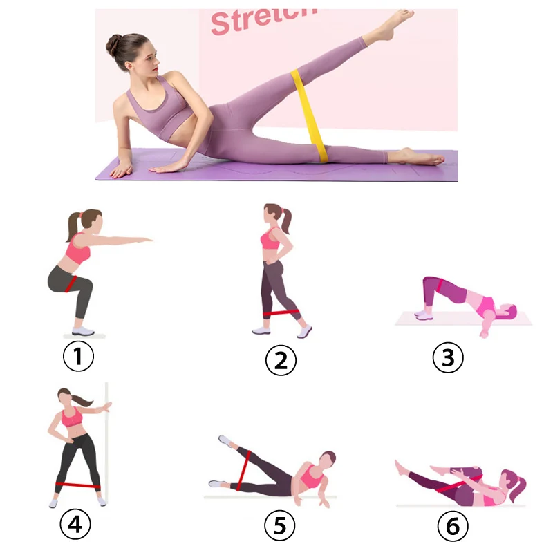 Yoga Strap Crossfit Resistance Bands Portable Fitness Workout Equipment Training 5 Level Gym Exercise Women Sports Ring