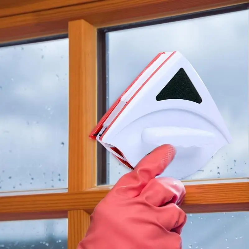 Portable Glass Cleaner Tool ABS Rubber Sponge Window Wiper Double Side Magnetic Brush Home Kitchen Cleaning Accessories