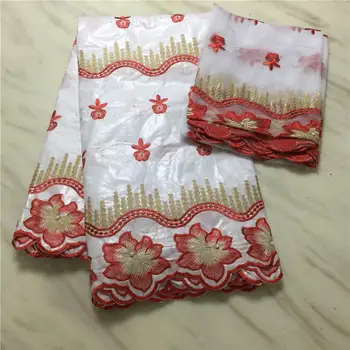 

2020 Latest African Lace Fabric Guinea Bazin Getzner Hot Sale in Red High Quality African Bazin Lace Fabric ! PL32529