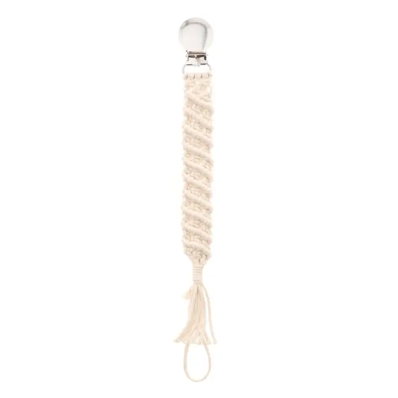 Винтажные плетеные хлопковые зажимы для пустышки с цепочкой, держатель для пустышки, ремни для мальчиков и девочек, современный дизайн унисекс