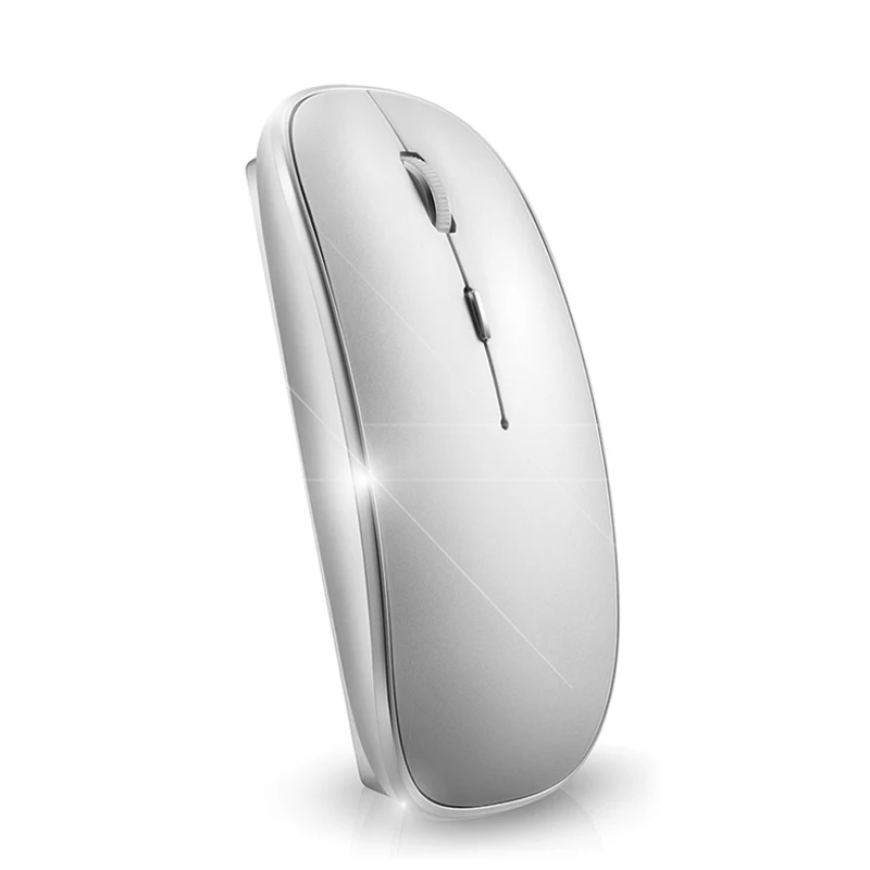 Перезаряжаемая Bluetooth Бесшумная мышь для huawei Macbook Windows, компьютерная мышь для ноутбука, женская и мужская игровая беспроводная мышь - Цвет: silver